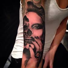 Related topics→ gangsta tattoos sleeve tattoos tattoo. Girl Half Skull Face Done By Bond Siamese4 Girlhalfskullface Tattoo Stockholm Half Skull Face Skull Face