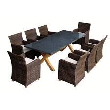 Bali is so picturesque and immaculate it could almost be a painted backdrop. Blue Stone 8 9pc Granite Stone Top Outdoor Dining Set With Rattan Wicker Chairs United House Furniture