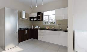 Shape kitchen shaped modular designs. Frosty White With Wenge L Shaped Modular Kitchen India Homelane