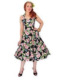 Tommy bahama silk tropical floral tie halter tank. 1950s Halterneck Black Hawaiian Floral Dress From Vivien Of Holloway