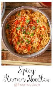 Spicy Ramen Noodles Brothless Noodles Recipe In 2021 Spicy Ramen Spicy Ramen Noodles Pasta Recipes
