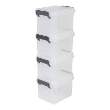 Iris 4er Set Aufbewahrungsboxen Kisten Mit Deckel Stapelboxen Multi Box Mbx 2 Kunststoff Transparent 2 L Plastic Box Storage Plastic Storage Storage