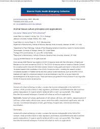 Mass culture of animal cell lines is fundamental to the manufacture of viral vaccines and other products of biotechnology. Animal Cell Culture Notes Animal Biotechnology 2020 269 293 Published Online 2020 Un 26 Doi 10 1016 B978 12 811710 00012 Pmcid Pmc Animal Tissue Culture Studocu