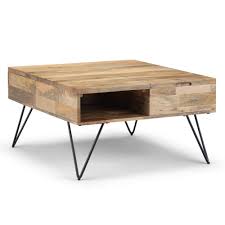 Nordic coffee table decor ideas. Simpli Home Hunter 33 In Natural Medium Square Wood Coffee Table With Lift Top Axchun 04 The Home Depot