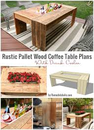 Rustic Pallet Wood Coffee Table With Drink Cooler Industrialfurniture Industrial Industrialdesign Pallet Wood Coffee Table Coffee Table Wood Wood Pallets