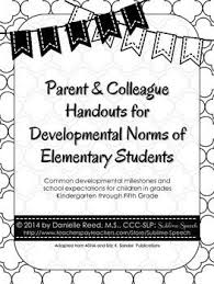 parent colleague handouts for developmental norms of