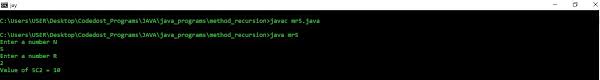 Java Program To Find The Value Of Ncr Combination Using Method Codedost