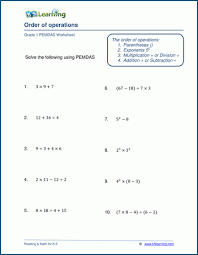 The second order of operations worksheet (pdf) continues this focus on understanding the rules of the order of operations, but can be tricky for some students who are new to the subject. Grade 5 Pemdas Worksheets K5 Learning