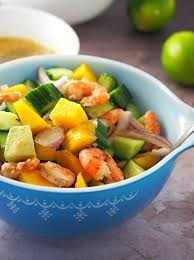 Mango salad makes a delicious lunch idea on its own, and it can also be a side dish for mains like chicken pad thai or shrimp pad thai! Grilled Shrimp Mango Avocado Salad Kawaling Pinoy
