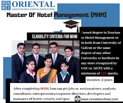 Master Of Hotel Management Mhm Oriental School Hotel Management Management Hotel