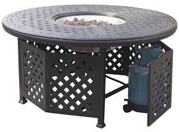Round fire pit screen 48. Dl30 Q B Darlee Series 30 Tables 48 Round Propane Fire Pit Chat Table With Ocean Blue Fire Glass
