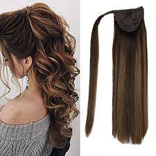 Ponytail Remy Human Hair 2 8 2 Darkest Brown And Ash Blond Hair Hair Styles Flip In Hair Extensions Remy Human Hair Extensions