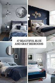 With a team of white, gray, and pale blue, the bedroom displays a lot of interest. 47 Beautiful Blue And Gray Bedrooms Digsdigs