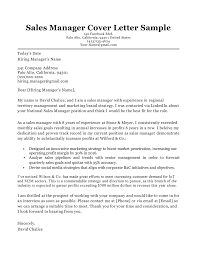 Sales Manager Cover Letter Sample Resume Companion