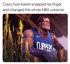 To help ease the pain, we've trawled the interwebs to find the most emotional, purgative memes about kawhi peacing out. Nba Memes Twitterissa Kawhi Leonard Is Thanos Via Dylansrawtake