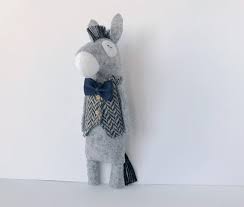Donkey Stuffed Animal Stuffed Donkey Toy Felt Donkey Etsy Felt Animals Pet Organization Animals