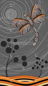 Aboriginal Art Vector Painting With Dragonfly Download Graphics Vectors Dragonfly Wall Art Aboriginal Art Indigenous Australian Art
