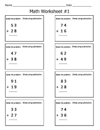 Learn about inverse operations, writing multiplication as a division with our video lesson, worksheets and interactive questions. 2 Digit Addition With Regrouping Math Worksheets Check With Inverse Operation