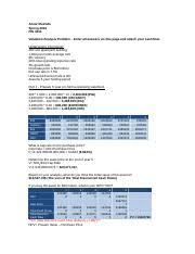 In the meantime, here are. Valuation Analysis Problem Ansar Mustafa Spring 2016 Fin 4314 Valuation Analysis Problem Enter All Answers On This Page And Attach Your Cash Flow Course Hero