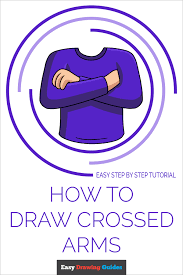 Black and white line drawing of bearded man with arms crossed. How To Draw Crossed Arms Really Easy Drawing Tutorial