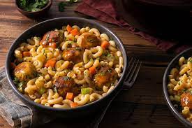 Hungarian Chicken-paprika Meatballs Over Quinoa Elbow Pasta Recipe Paprika Chicken Sunbasket Recipes Elbow Pasta