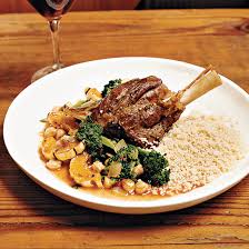 Season the lamb shanks with salt and pepper, then sear all over until golden brown, then transfer the lamb shanks to a large braising pan or deep baking dish. Lamb Shank Recipes Food Wine