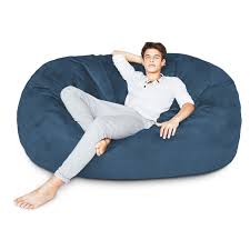 Bean bags were introduced to the world in 1969 in the form of bags filled with pellets, to be used for sitting during coffee breaks at work but they have taken everyone's fancy around the world ever since. Lumaland Luxury 6 Foot Bean Bag Chair With Microsuede Cover Navy Blue Machine Washable Big Size Sofa And Giant Lounger Furniture For Kids Teens And Adults Walmart Com Walmart Com