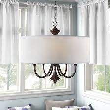 Crystal chandelier light dining room. Three Posts Glynn 5 Light Unique Statement Drum Chandelier Reviews Wayfair