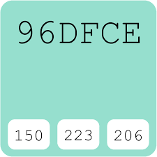 96dfce Hex Color Code Rgb And Paints