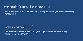 8007001f 0x3000d Windows Upgrade Windows Coding