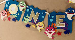 Shark Birthday Baby Shark Cake Topper Baby Shark Themed High Chair Banner Shark Theme Birthday Shark Birthday Party Shark Themed Party