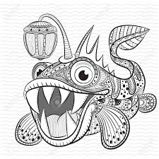 Dangerous deep sea fish angler fish coloring pages to color, print and download for free along with bunch of favorite angler fish coloring page for kids. Antistress Coloring Book For Adult And Children Funny Angler Royalty Free Cliparts Vectors And Stock Illustration Image 62133193