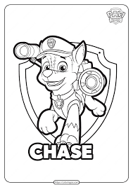 Bathroom coloring pages paw patrol images printable pdf free. Free Printable Paw Patrol Chase Coloring Pages