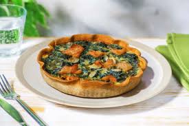 Zum schluss den schmandguss darüber gießen. Quiche Mit Lachs Und Spinat Rezept Hellofresh