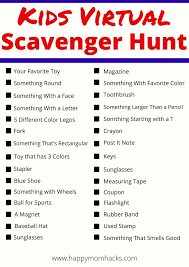 Fun Zoom Scavenger Hunt Ideas For Kids Free Printable Happy Mom Hacks Kids Party Games Scavenger Hunt Birthday Party Games For Kids