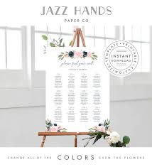 Printable Wedding Seating Chart Template Blush Pink And