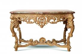 Table Console En Bois Sculpte Et Dore La Ceinture Ajouree A Decor De Mobilier Objets D Art At Leclere Maison De Vente Console Table Table Console