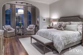 Transitional Gray Master Bedroom With Sitting Alcove Gray Master Bedroom Bedroom With Sitting Area Master Bedroom Sitting Area