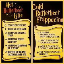 Butterbeer Latte Harry Potter Drinks Harry Potter Butter Beer Starbucks Drinks Recipes