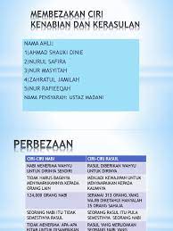 Nabi dan rasul terpelihara dari noda dan dosa. Membezakan Ciri Nabi Dan Rasul