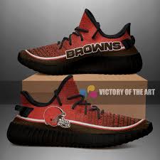 Words In Line Logo Cleveland Browns Yeezy Shoes Vota Color