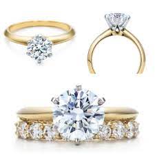 Exactly Gold Engagement Ring Single Diamond Round With The Gorgeous Wedding Band Underneath To Co Wedding Rings Round Unique Engagement Rings Wedding Rings