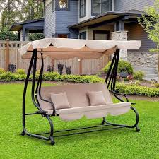 Outsunny Balancelle De Jardin Convertible 3 Places Pas Cher Balancelle De Jardin Cdiscount Iziva Com En 2020 Balancelle De Jardin Mobilier Jardin Balancelle