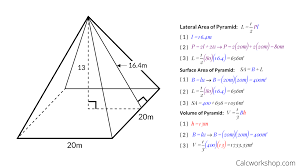 Right square pyramid height formula. Volume And Surface Area Of A Pyramid 8 Examples