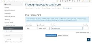 Setting Custom Domain Ke Blogspot Blogger Dari Klien Area Pestahosting Com Knowledgebase Pestahosting Com