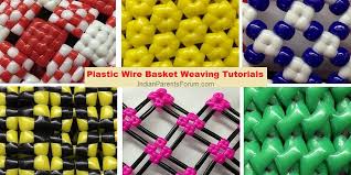 Weaving Tutorials Indian Wire Baskets And More Plastic Lace Crafts Wire Baskets Basket Weaving