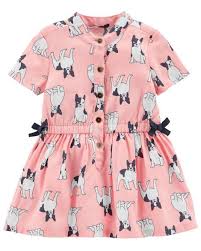 French Bulldog Woven Dress French Baby Clothes Carters Baby Clothes Baby Girl Clothes