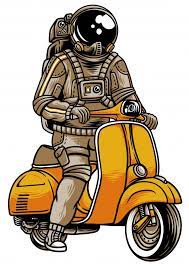 Vespastro Bike Illustration Art Poster Design Vespa Vector