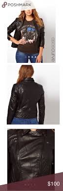 Asos Curve Leather Biker Jacket Size 22 Clothes Design Jackets Leather Biker Jacket
