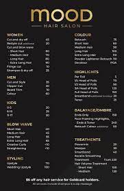 Hair and beauty salon price list. Mood Hair Salon Price List Facebook